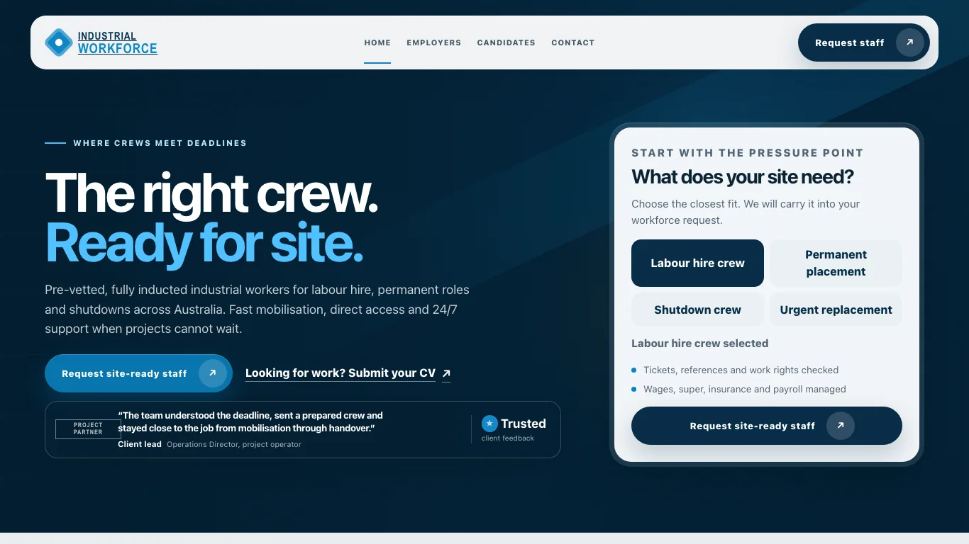 Anonymised local service website example